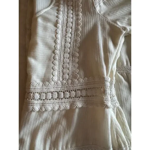 Sweet Baby Jamie by Jamie Mizrahi lace embroidered dress, Ivory, Large Preowned - Picture 3 of 6